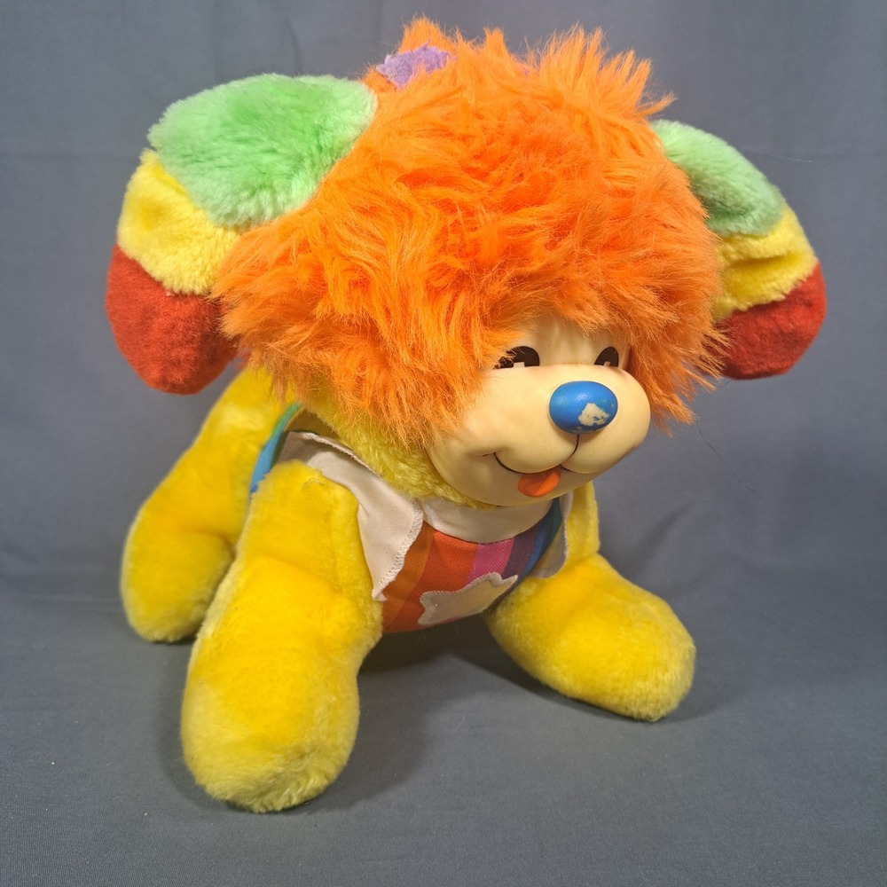 VTG 1983 Hallmark Rainbow Brite‎ Puppy Brite Plush Dog Yellow Rainbow 80s Toy
